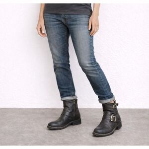 FRYE Engineer Moto Ankle Boots Black Sz 7